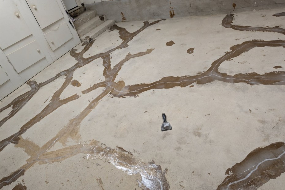Garage concrete crack repair before epoxy coating in Irving, TX