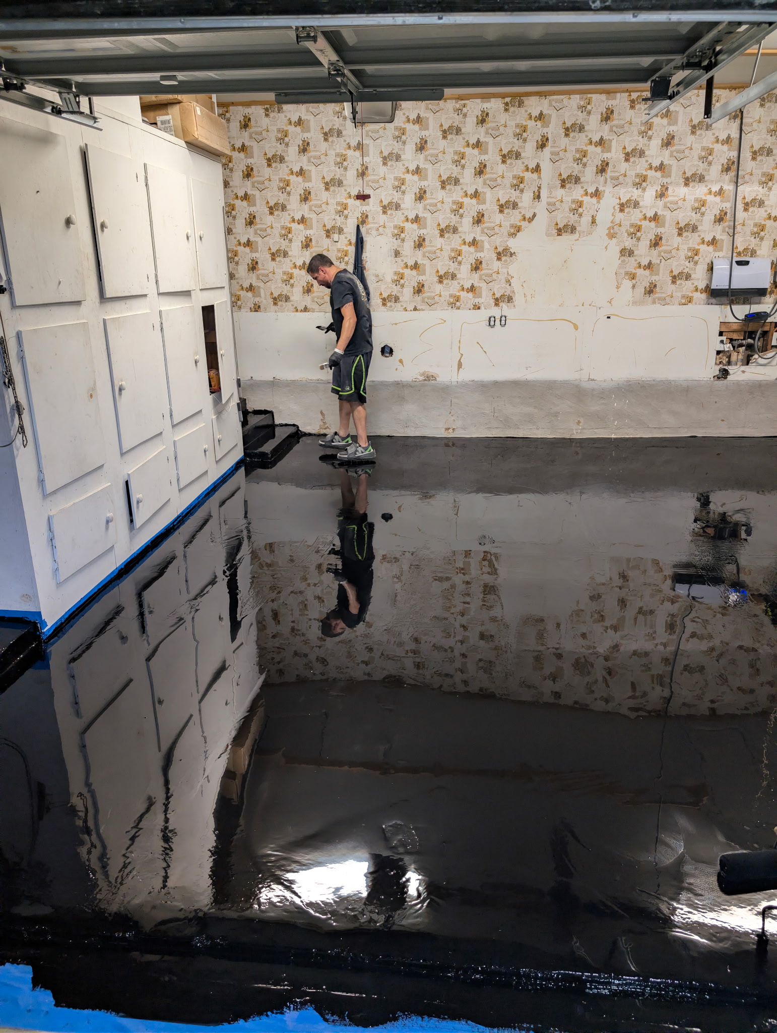 Metallic epoxy base coat application, Sherwoods Eternal Foundation